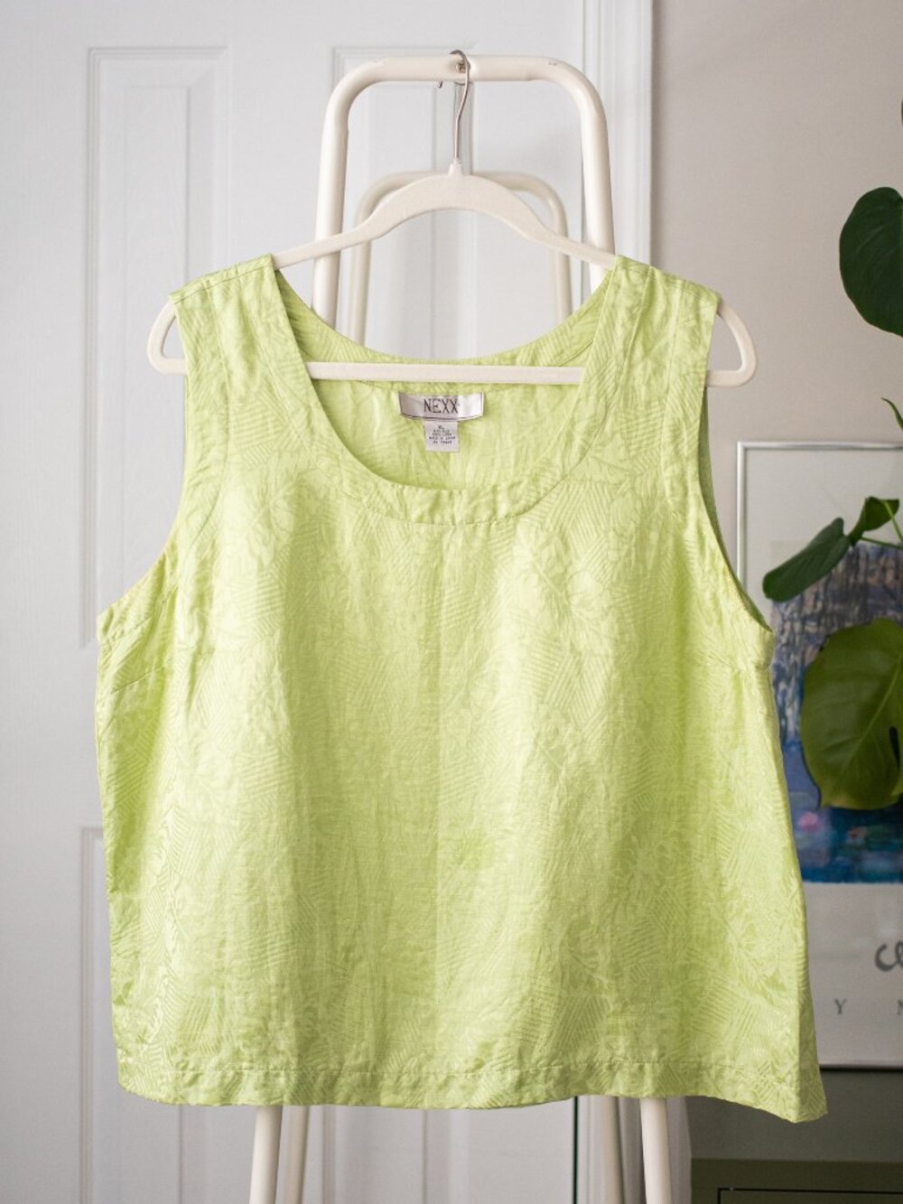 Vintage NEXX Silk + Linen Chartreuse Tank 🌿